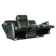 Beaumont Lane Power Sofa with Power Headrest in Green Leather