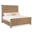 Beaumont Lane Transitional Cal King Panel Bed in Light Natural Wood
