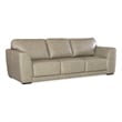 Beaumont Lane Transitional Wide Arm Stationary Sofa in Green Leather