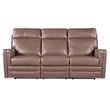 Beaumont Lane Power Sofa with Power Headrest and Lumbar in Brown Leather