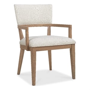 Beaumont Lane Transitional Upholstered Dining Chair in Beige Wood