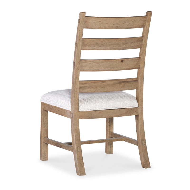 Beaumont Lane Transitional Ladderback Side Chair in Beige Wood