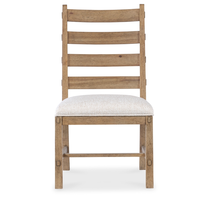 Beaumont Lane Transitional Ladderback Side Chair in Beige Wood