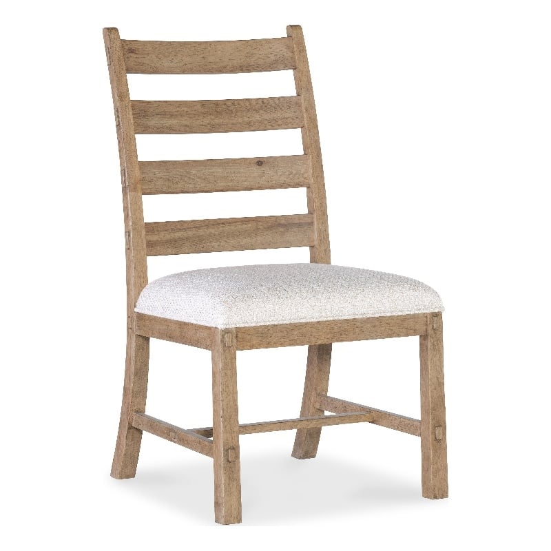 Beaumont Lane Transitional Ladderback Side Chair in Beige Wood