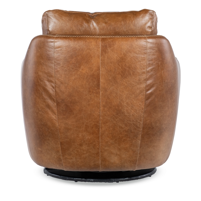 Beaumont Lane Contemporary Swivel with Power Footrest in Brown Leather