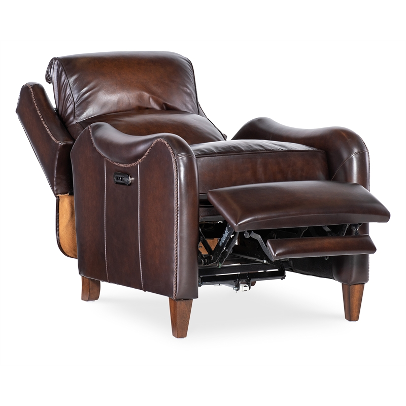 Beaumont Lane Power Recliner with Power Headrest in Brown Leather