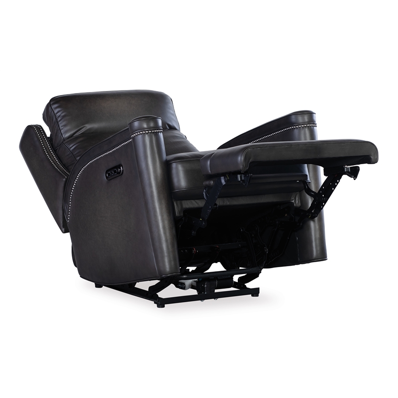 Beaumont Lane Power Recliner with Power Headrest in Gray Leather