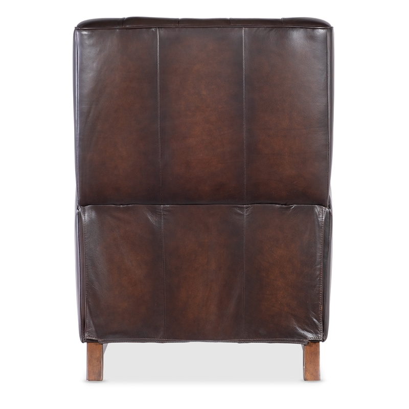 Beaumont Lane Traditional Press Back Recliner in Brown Leather