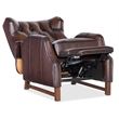 Beaumont Lane Traditional Press Back Recliner in Brown Leather