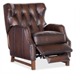 Beaumont Lane Traditional Press Back Recliner in Brown Leather