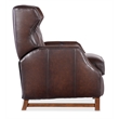 Beaumont Lane Traditional Press Back Recliner in Brown Leather