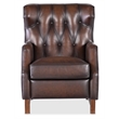 Beaumont Lane Traditional Press Back Recliner in Brown Leather