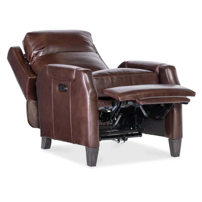 Beaumont Lane Power Recliner with Power Headrest in Brown Leather