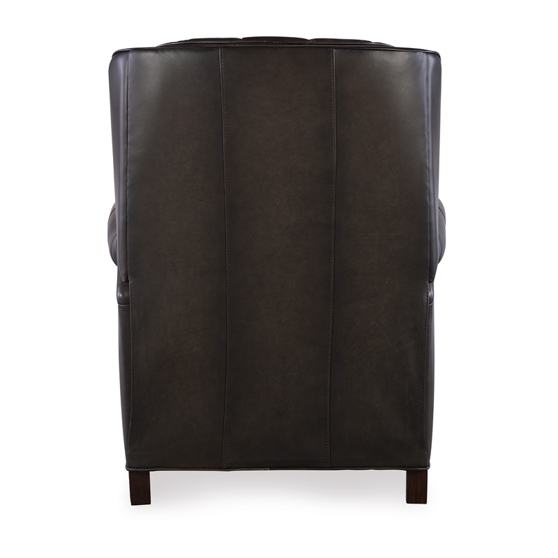 Beaumont Lane Traditional Press Back Recliner in Gray Leather