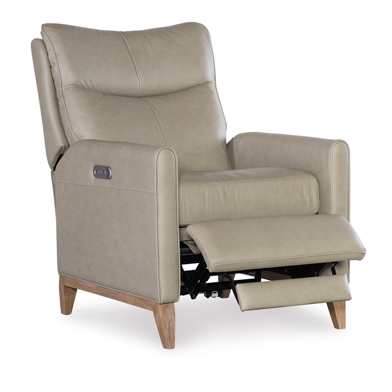 Beaumont Lane Power Recliner with Power Headrest in Green Leather