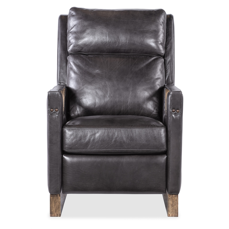 Beaumont Lane Power Recliner with Power Headrest in Black Leather
