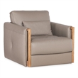 Beaumont Lane Contemporary Swivel Chair in Gray Top Grain Leather