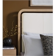 Beaumont Lane Contemporary Queen Panel Bed in Beige Leather Finish