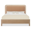Beaumont Lane Contemporary California King Panel Bed in Brown Leather