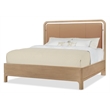 Beaumont Lane Contemporary King Panel Bed in Brown Leather Finish