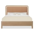Beaumont Lane Contemporary King Panel Bed in Brown Leather Finish