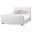 Beaumont Lane Contemporary Queen Upholstered Bed in Near-White Fabric