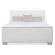 Beaumont Lane Contemporary Queen Upholstered Bed in Near-White Fabric