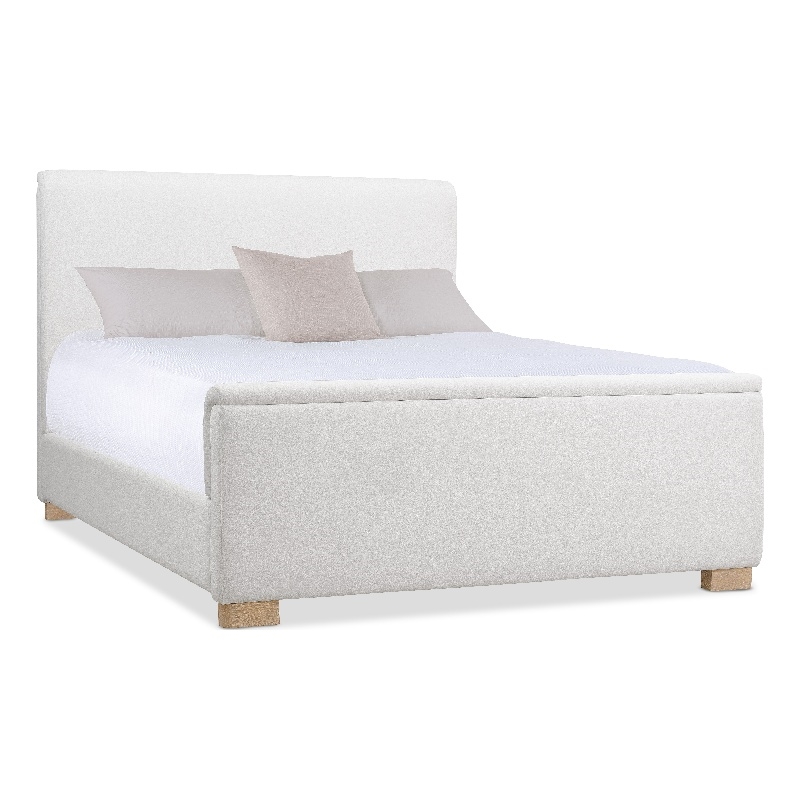 Beaumont Lane Contemporary Cal King Upholstered Bed in Near-White Fabric