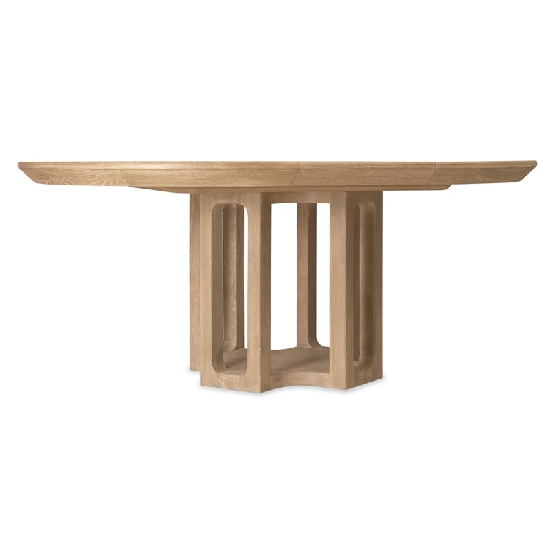 Beaumont Lane Round Dining Table with One 18-inch Leaf in Natural Wood