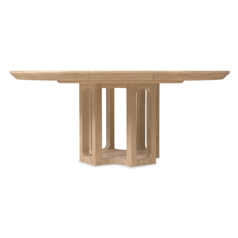 Beaumont Lane Round Dining Table with One 18-inch Leaf in Natural Wood
