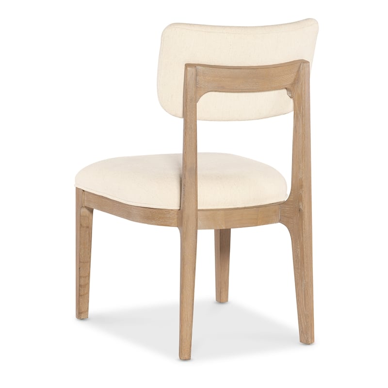 Beaumont Lane Contemporary Upholstered Side Chair in Beige Fabric