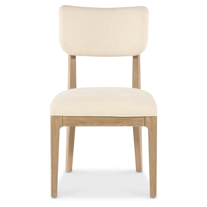 Beaumont Lane Contemporary Upholstered Side Chair in Beige Fabric