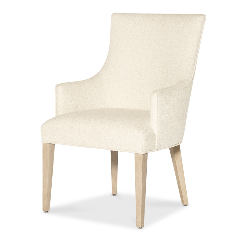 Beaumont Lane Contemporary Upholstered Arm Chair in Ivory Fabric