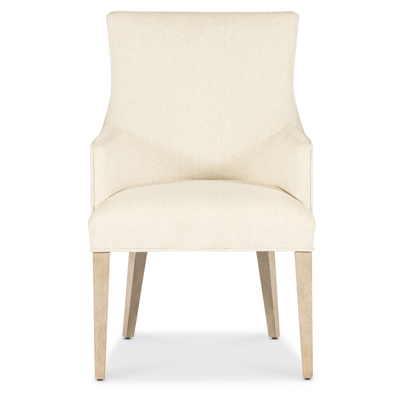 Beaumont Lane Contemporary Upholstered Arm Chair in Ivory Fabric