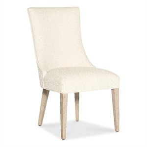Beaumont Lane Contemporary Upholstered Side Chair in Ivory Fabric