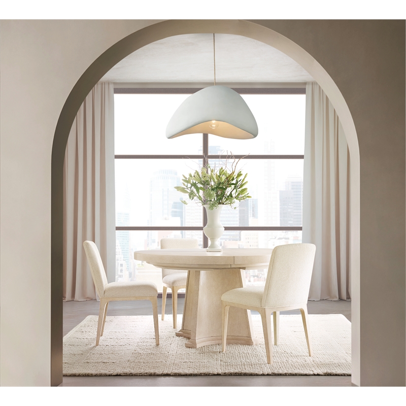 Beaumont Lane Contemporary Upholstered Side Chair in Ivory Fabric