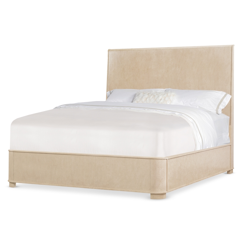 Beaumont Lane Contemporary Queen Panel Bed in Natural Wood Finish