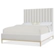Beaumont Lane Queen Upholstered Bed with White Fabric Headboard