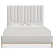 Beaumont Lane Queen Upholstered Bed with White Fabric Headboard