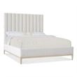 Beaumont Lane Queen Upholstered Bed with White Fabric Headboard