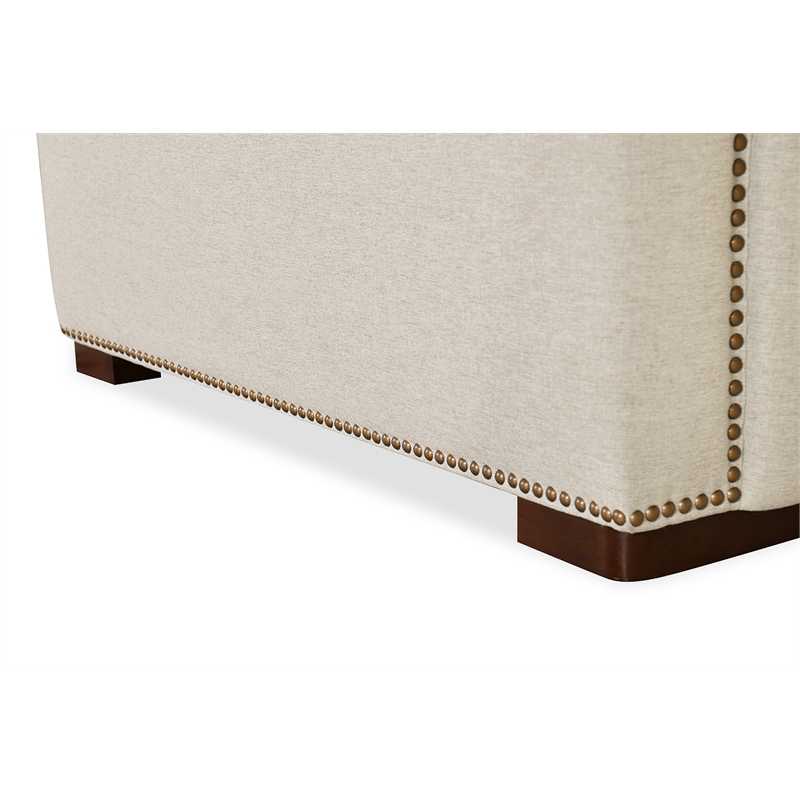 Beaumont Lane Beige Fabric Power Recliner with Power Headrest