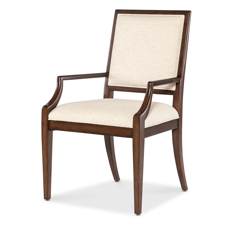 Beaumont Lane Upholstered Arm Chair with Beige Fabric Seat and Back