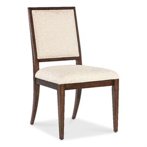 Beaumont Lane Upholstered Side Chair with Beige Fabric Seat and Back