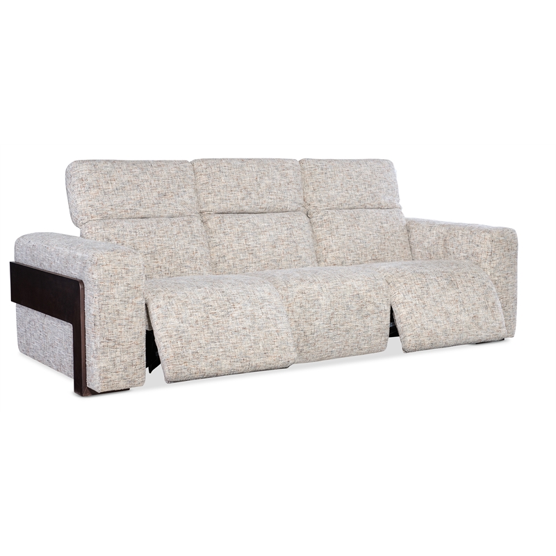 Beaumont Lane Power Sofa with Power Headrest with Cream Fabric