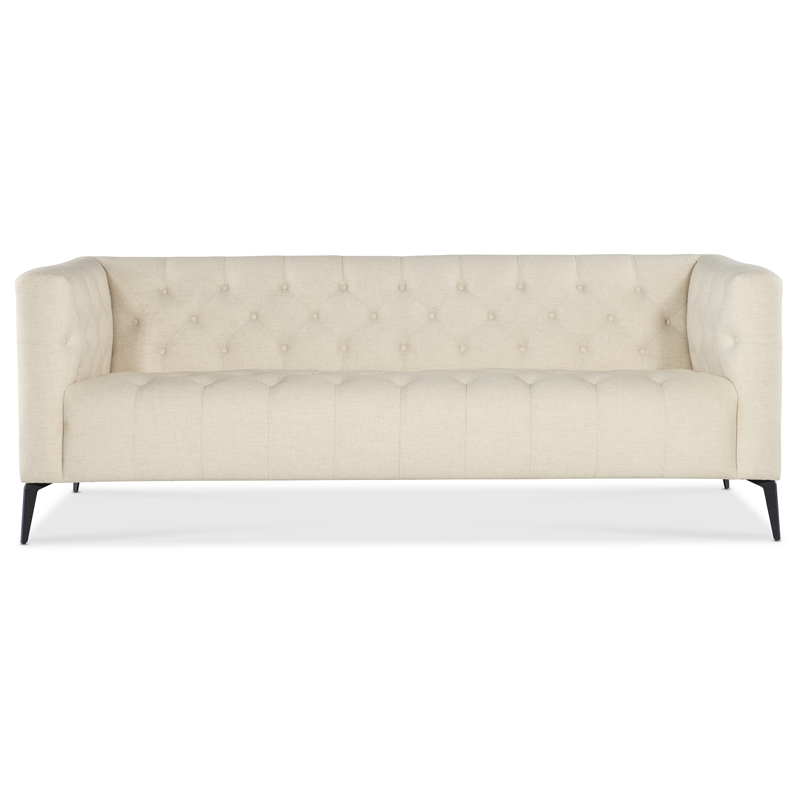 Beaumont Lane Modern Traditional Stationary Sofa with Beige Fabric