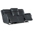 Beaumont Lane Blue Leather Zero Gravity Power Sofa with Power Headrest & Lumbar