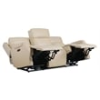 Beaumont Lane Beige Leather Zero Gravity Power Sofa w/ Power Headrests & Lumbar