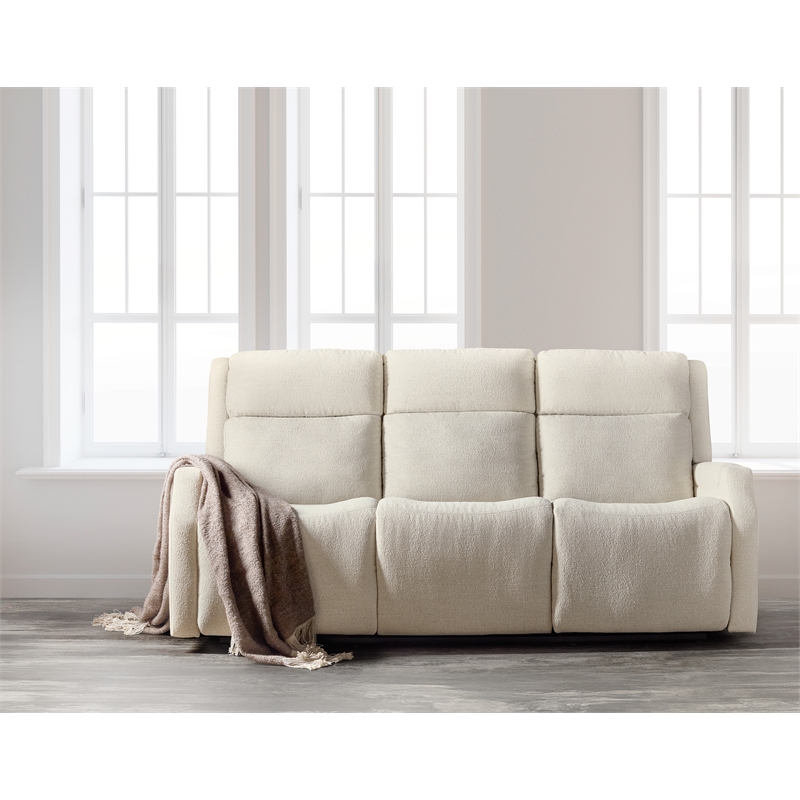 Beaumont Lane Cream Fabric Zero Gravity Power Sofa with Power Headrest & Lumbar