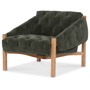 Beaumont Lane Contemporary Tufted Accent Chair with Green Fabric
