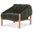 Beaumont Lane Contemporary Tufted Accent Chair with Green Fabric